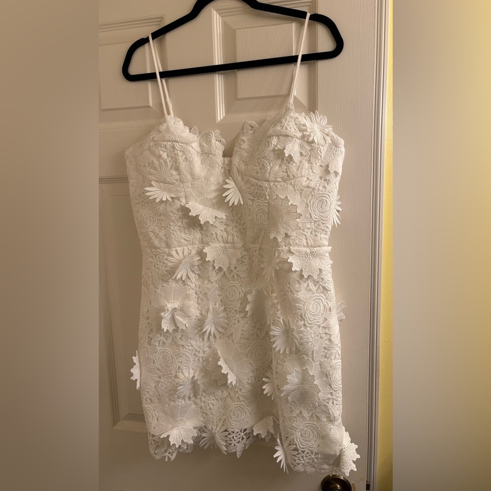 Bardot Brias White Lace Mini Dress Size US Size 12 NWT